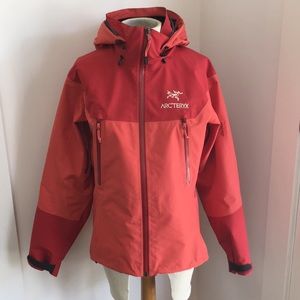 Arc’teryx Jacket Coral Red Raincoat Windbreaker
